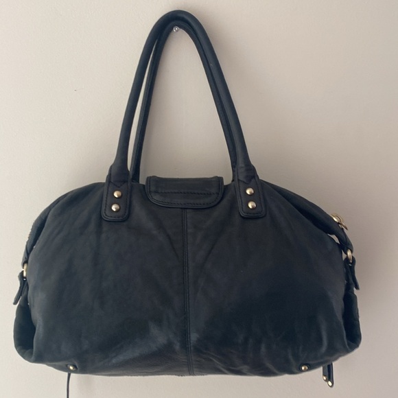 Botkier Bianca Black Large Leather Satchel Bag Purse - Picture 6 of 11